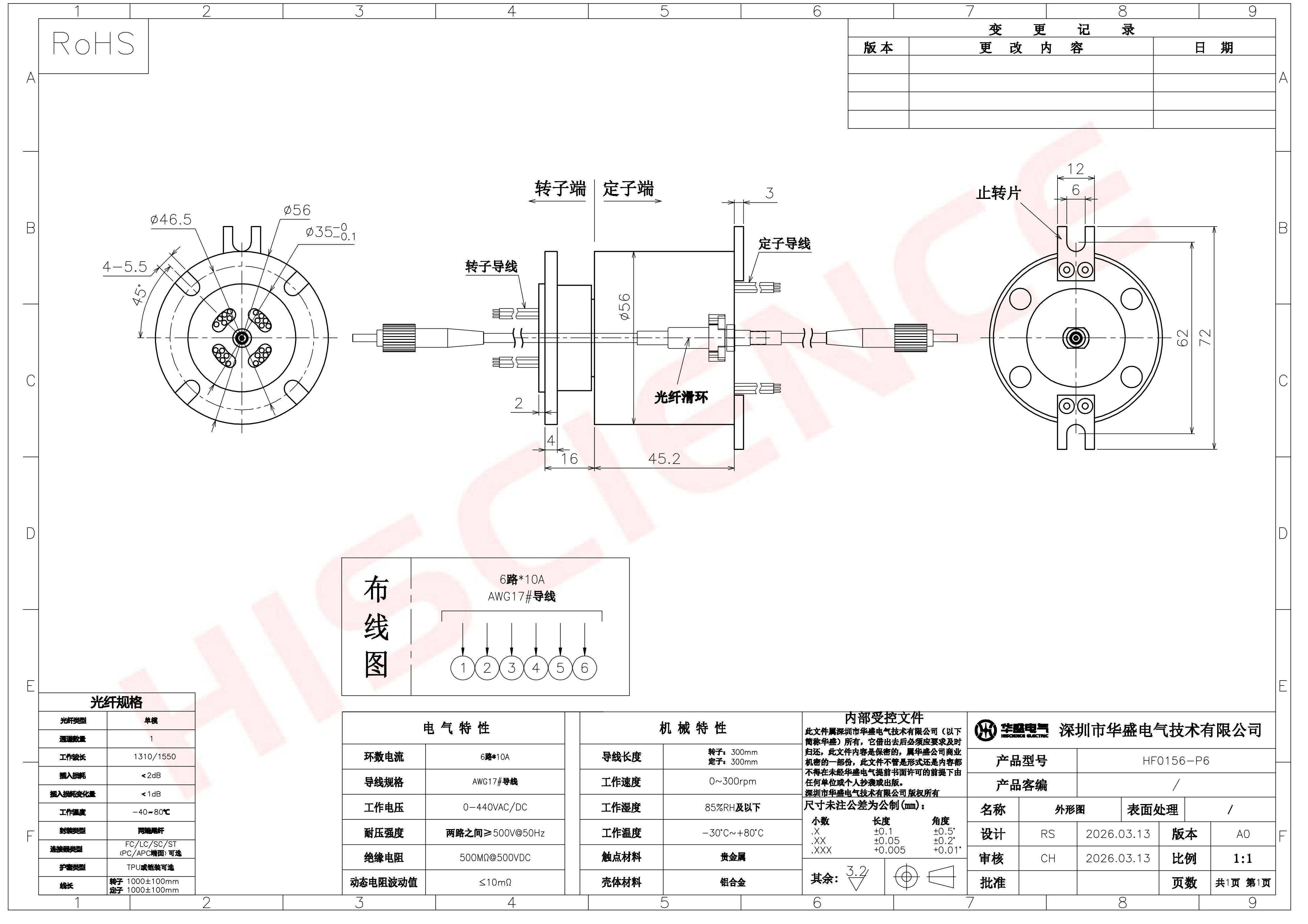 HF0156系列（24-30）路功率+（6-30）路信号集成光电滑环规格书